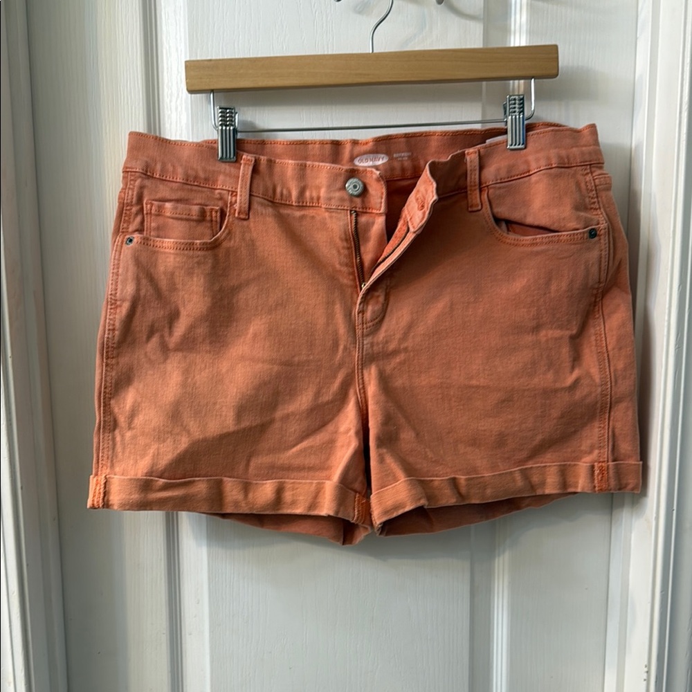 Old Navy Orange Jean Shorts Mid-Length Casual
